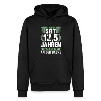 12,5 Jahre Ehe Ehemann Petersilienhochzeit Geschen - Männer Premium Bio Hoodie - Schwarz - Vorne - Nico (187cm)