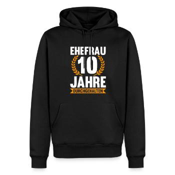 10 Jahre Ehe Ehefrau Rosenhochzeit Geschenk - Männer Premium Bio Hoodie - Schwarz - Vorne - Nico (187cm)