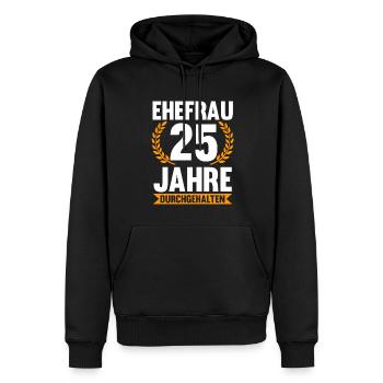 25 Jahre Ehe Ehefrau Silberhochzeit Geschenk - Männer Premium Bio Hoodie - Schwarz - Vorne - Nico (187cm)
