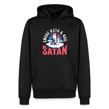 Smoke Meth Hail Satan Heavy Metal Geschenk - Männer Premium Bio Hoodie - Schwarz - Vorne - Nico (187cm)