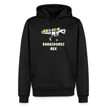 Eggosaurus Rex Funny Easter Dino for Kids - Men’s Premium Organic Hoodie - black - Front - Nico (187cm)