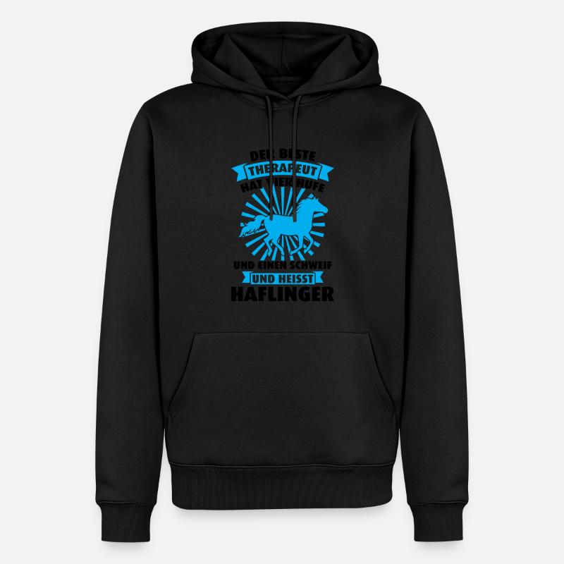 Haflinger Pferd Pferde Geschenk - Männer Premium Bio Hoodie - Schwarz