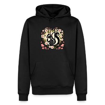 Frühling Skunk Kirschblüten - Männer Premium Bio Hoodie - Schwarz - Vorne - Nico (187cm)