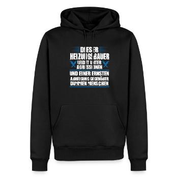 Heizungsbauer Beruf Heizungsinstallateur Geschenk - Männer Premium Bio Hoodie - Schwarz - Vorne - Nico (187cm)