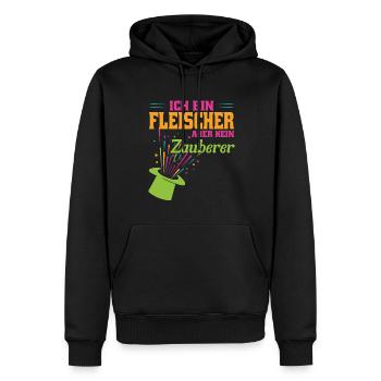 Fleischer Beruf Metzger Geschenk - Männer Premium Bio Hoodie - Schwarz - Vorne - Nico (187cm)