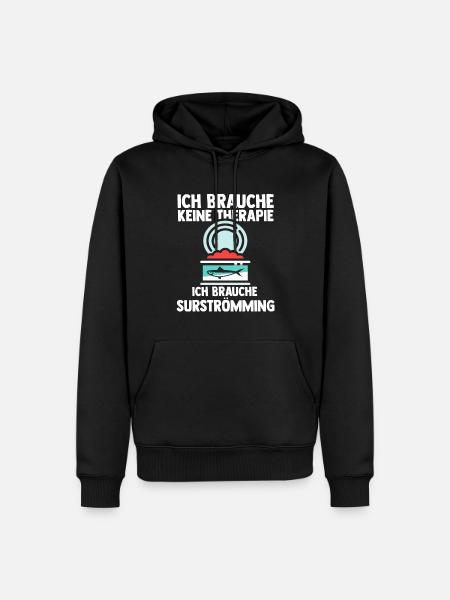 Surströmming Fisch Dosenfisch Geschenk - Männer Premium Bio Hoodie - Schwarz