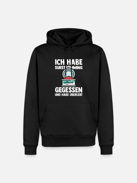 Surströmming Fisch Dosenfisch Geschenk - Männer Premium Bio Hoodie - Schwarz