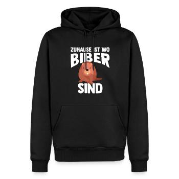 Biber Tier Biber Liebhaber Geschenk - Männer Premium Bio Hoodie - Schwarz - Vorne - Nico (187cm)