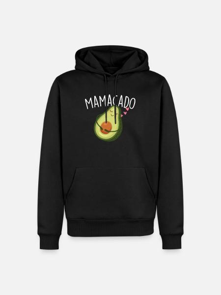 Mamacado - Creative Pregnancy Announcement - Men’s Premium Organic Hoodie - black