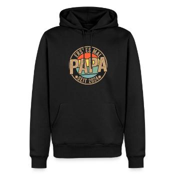 Papa & Sohn Familie Papa Geschenk - Männer Premium Bio Hoodie - Schwarz - Vorne - Nico (187cm)