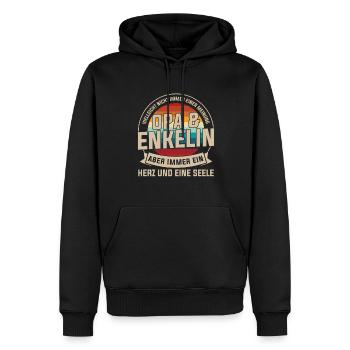 Opa & Enkelin Familie Enkeltochter Geschenk - Männer Premium Bio Hoodie - Schwarz - Vorne - Nico (187cm)