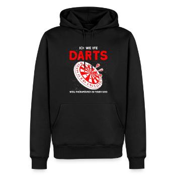 Darts Darten Dartscheibe Geschenk - Männer Premium Bio Hoodie - Schwarz - Vorne - Nico (187cm)