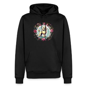 Caniche - Sweat à capuche Premium bio Homme - noir - Devant - Nico (187cm)