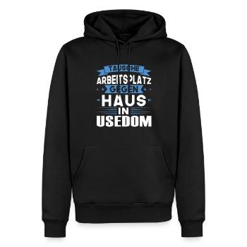 Usedom Urlaub Norden Geschenk - Männer Premium Bio Hoodie - Schwarz - Vorne - Nico (187cm)