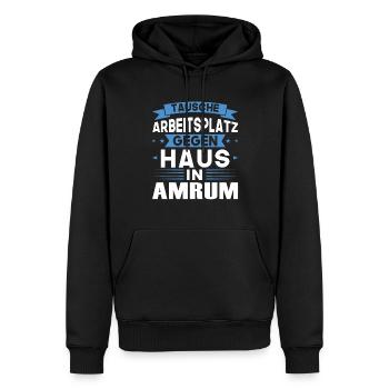 Amrum Urlaub Norden Geschenk - Männer Premium Bio Hoodie - Schwarz - Vorne - Nico (187cm)
