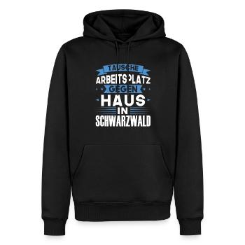 Schwarzwald Schwäbisch Süddeutschland Geschenk - Männer Premium Bio Hoodie - Schwarz - Vorne - Nico (187cm)