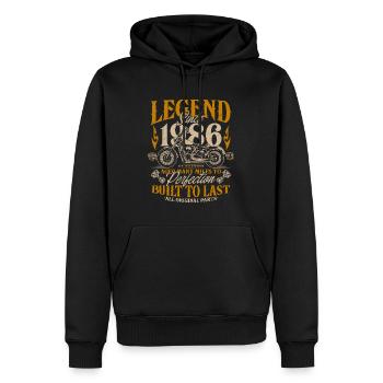 Legend Since 1986 Cadeau d’anniversaire moto - Sweat à capuche Premium bio Homme - noir - Devant - Nico (187cm)