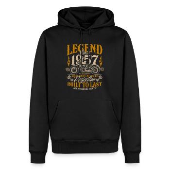 Legend Since 1957 Cadeau d’anniversaire moto - Sweat à capuche Premium bio Homme - noir - Devant - Nico (187cm)