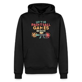 Let The Paintball Games Begin! Paintballer Tactica - Men’s Premium Organic Hoodie - black - Front - Nico (187cm)