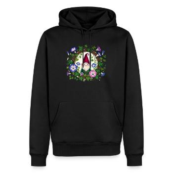 Gnome de la gloire du matin - Sweat à capuche Premium bio Homme - noir - Devant - Nico (187cm)