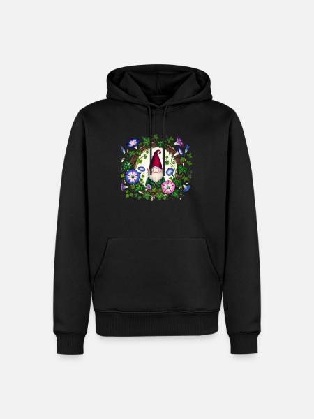 Morning Glory Gnome - Men’s Premium Organic Hoodie - black