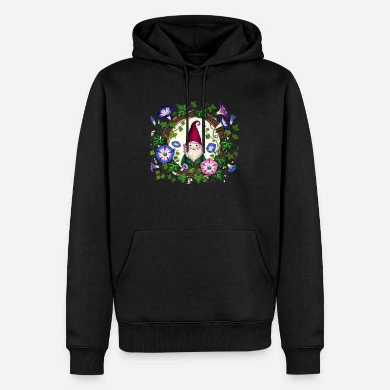 Gnom der Prunkwinde - Männer Premium Bio Hoodie - Schwarz