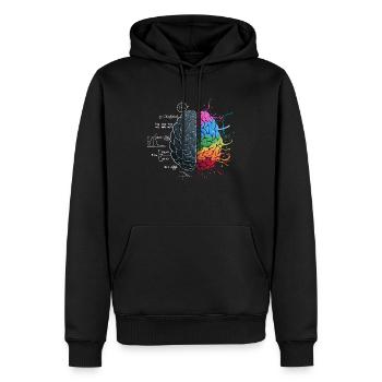 Cerveau équilibré : la logique rencontre l’art - Sweat à capuche Premium bio Homme - noir - Devant - Nico (187cm)