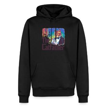 Catfather - Men’s Premium Organic Hoodie - black - Front - Nico (187cm)