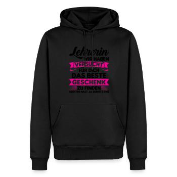 Lehrer Lehrerin Schule Geschenk - Männer Premium Bio Hoodie - Schwarz - Vorne - Nico (187cm)