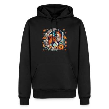 Poméranien - Sweat à capuche Premium bio Homme - noir - Devant - Nico (187cm)