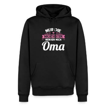 Oma Mutter Tag Omi Geschenk - Männer Premium Bio Hoodie - Schwarz - Vorne - Nico (187cm)
