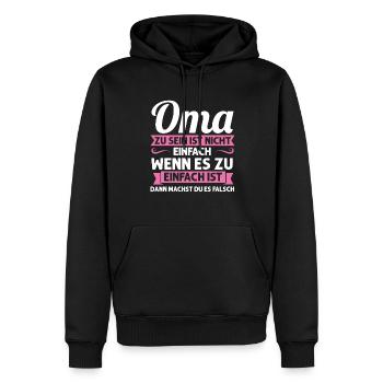Oma Mutter Tag Omi Geschenk - Männer Premium Bio Hoodie - Schwarz - Vorne - Nico (187cm)