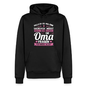 Oma Mutter Tag Omi Geschenk - Männer Premium Bio Hoodie - Schwarz - Vorne - Nico (187cm)