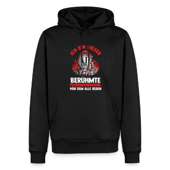 Feuerwehr Feuerwehrauto Feuerwehrmann Geschenk - Männer Premium Bio Hoodie - Schwarz - Vorne - Nico (187cm)