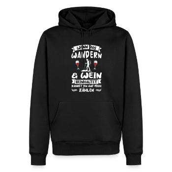 Wandern Wein Berge Geschenk - Männer Premium Bio Hoodie - Schwarz - Vorne - Nico (187cm)
