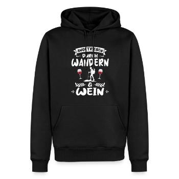 Wandern Wein Bergsteiger Geschenk - Männer Premium Bio Hoodie - Schwarz - Vorne - Nico (187cm)