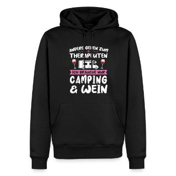 Campen Wein Camper Geschenk - Männer Premium Bio Hoodie - Schwarz - Vorne - Nico (187cm)
