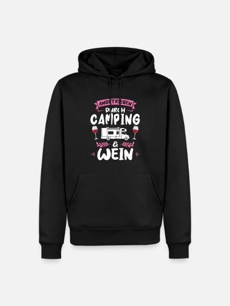 Campen Wein Campingplatz Geschenk - Männer Premium Bio Hoodie - Schwarz