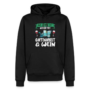 Gartenarbeit Wein Gartenbau Geschenk - Männer Premium Bio Hoodie - Schwarz - Vorne - Nico (187cm)