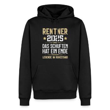 LEGENDE IM RUHESTAND RENTE RENTNER 2025 - Männer Premium Bio Hoodie - Schwarz - Vorne - Nico (187cm)