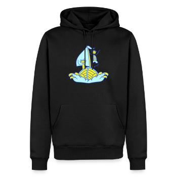 2 enfants Plaisir de la voile Deux frères et sœurs Amis Équipe - Sweat à capuche Premium bio Homme - noir - Devant - Nico (187cm)