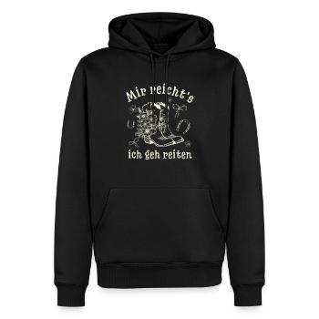 Mir reicht's ich geh reiten - Cowboy Boots - Männer Premium Bio Hoodie - Schwarz - Vorne - Nico (187cm)