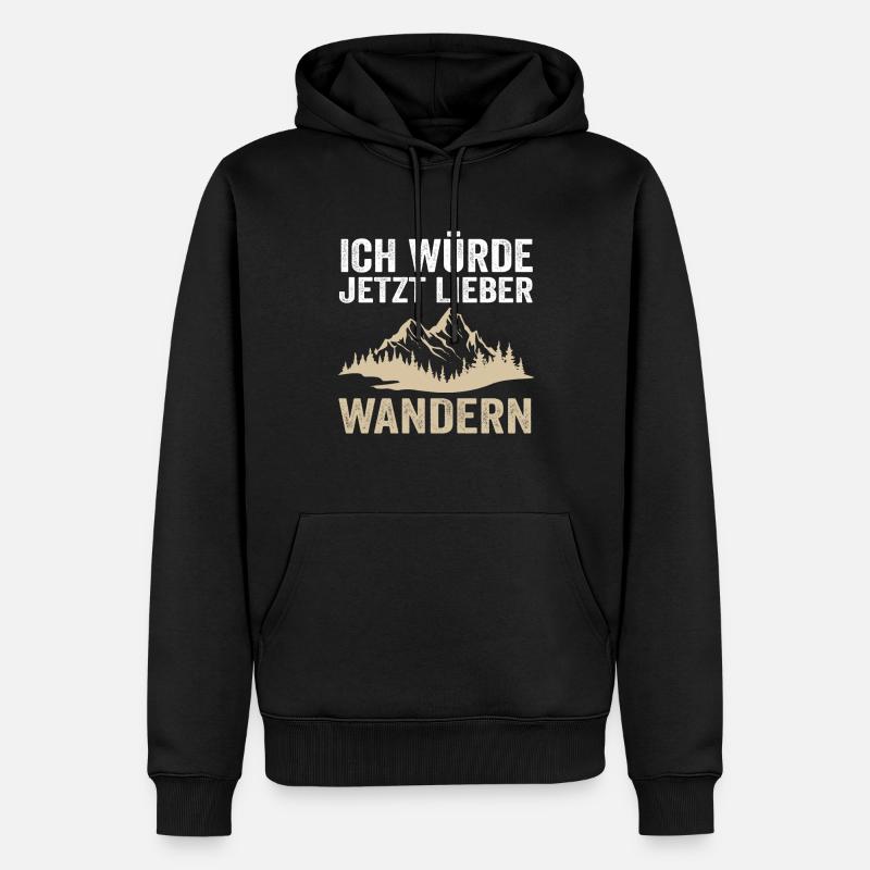 Wandern Berge Bergsteigen Geschenk - Männer Premium Bio Hoodie - Schwarz