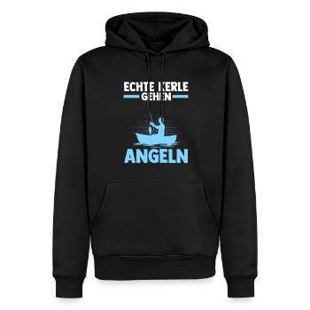 Angeln Fisch Fischen Geschenk - Männer Premium Bio Hoodie - Schwarz - Vorne - Nico (187cm)