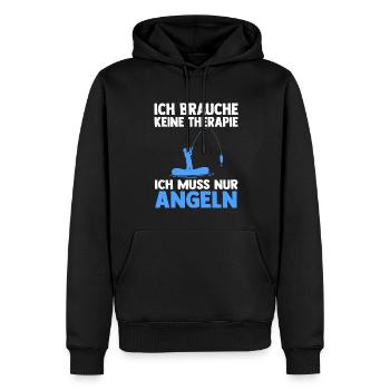 Angeln Fisch Fischer Geschenk - Männer Premium Bio Hoodie - Schwarz - Vorne - Nico (187cm)
