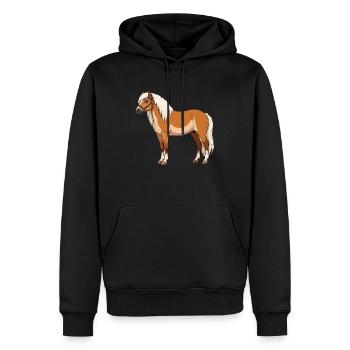Haflinger knallt echt - Männer Premium Bio Hoodie - Schwarz - Vorne - Nico (187cm)