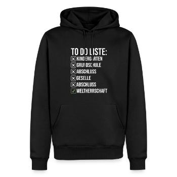 Abschluss Prüfung Schulabschluss Geschenk - Männer Premium Bio Hoodie - Schwarz - Vorne - Nico (187cm)