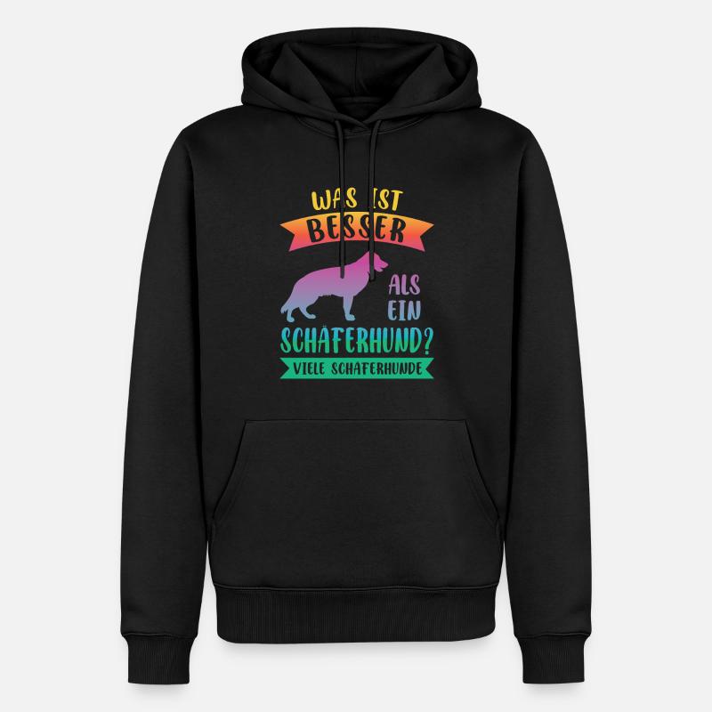 Schäferhund Hund Schäferhunde Geschenk - Männer Premium Bio Hoodie - Schwarz