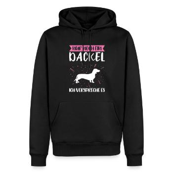 Dackel Hund Hundebesitzer Geschenk - Männer Premium Bio Hoodie - Schwarz - Vorne - Nico (187cm)