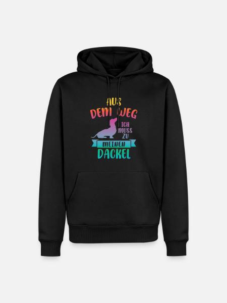Dackel Hund Dachshunde Geschenk - Männer Premium Bio Hoodie - Schwarz